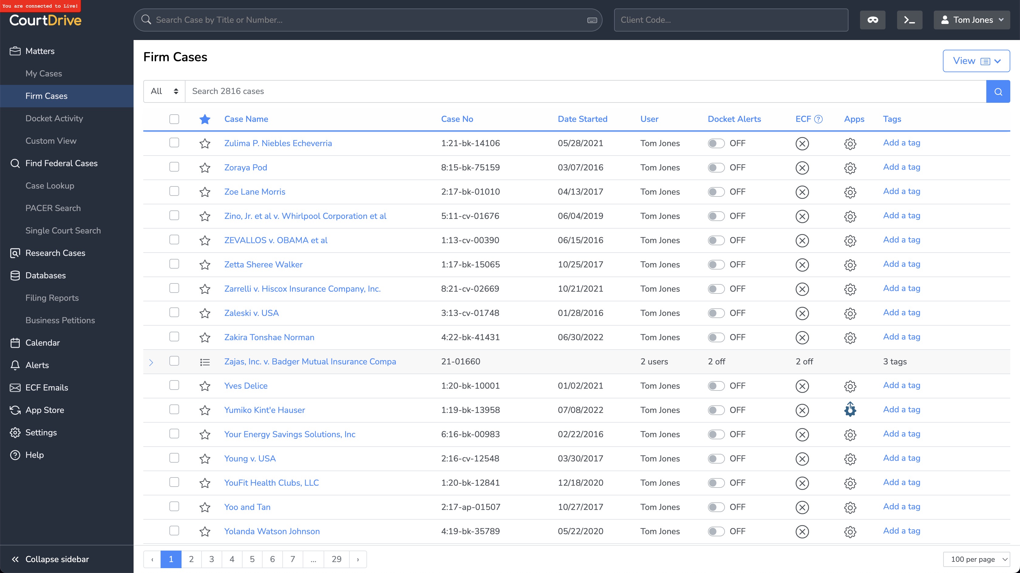 CourtDrive legal platform interface
