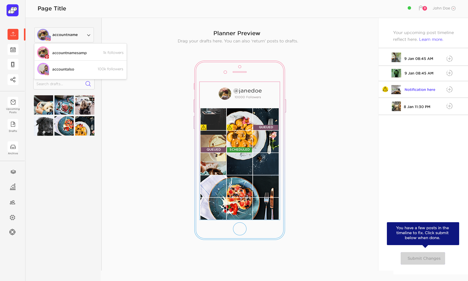 Sked Social product interface